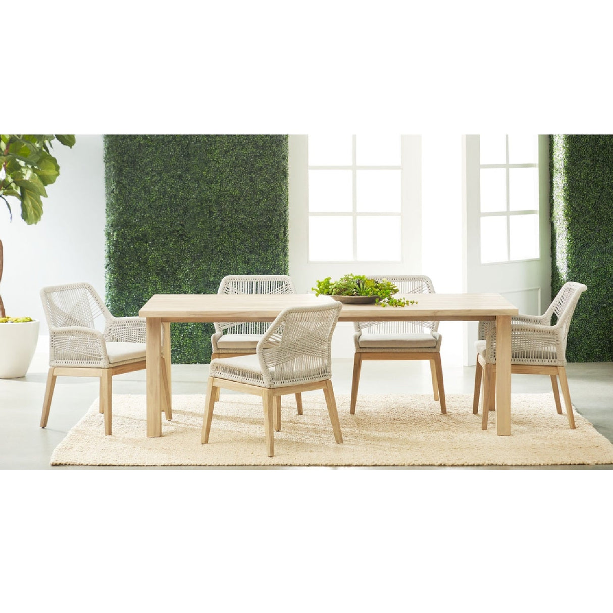 Modern European furniture - Taupe Flat Rope Outdoor Armchairs (2) - www.oroa.com