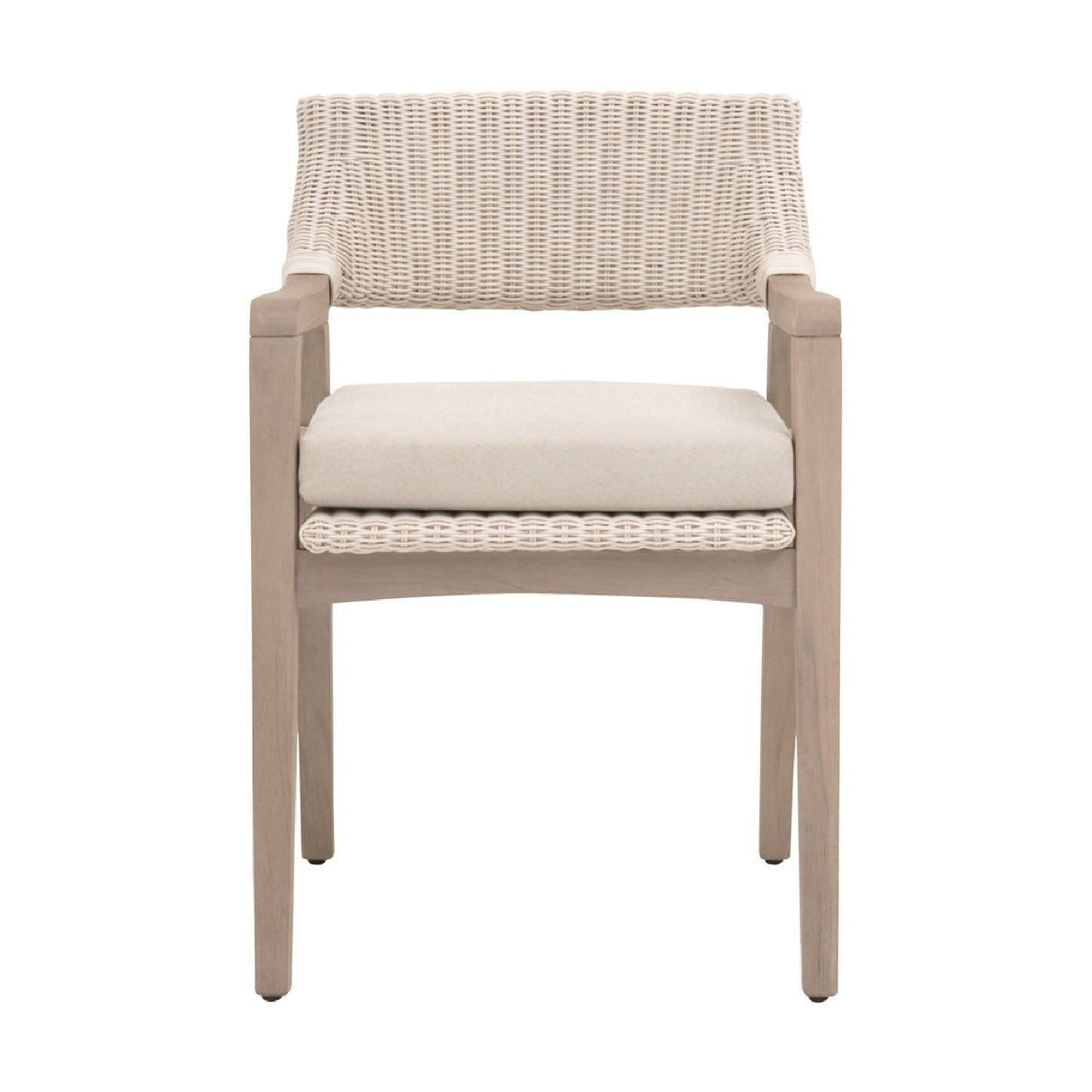 Modern European furniture - White Rattan Outdoor Dining Armchair - www.oroa.com