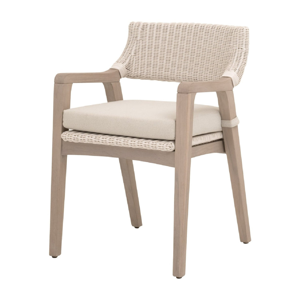 Modern European furniture - White Rattan Outdoor Dining Armchair - www.oroa.com
