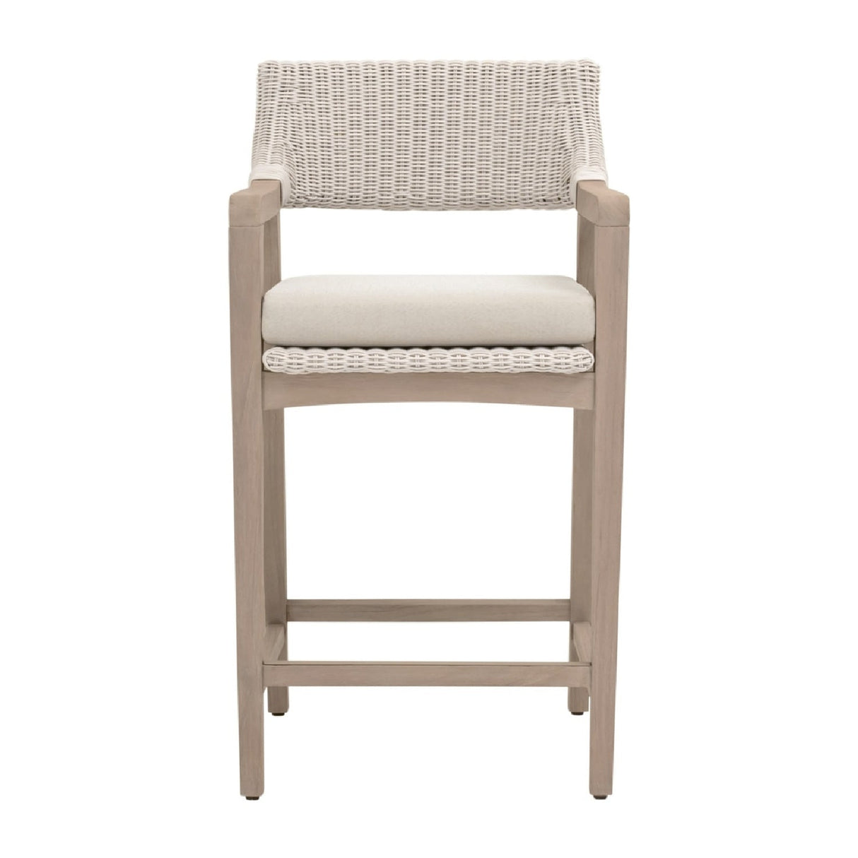 Modern European furniture - White Rattan Outdoor Counter Stool - www.oroa.com