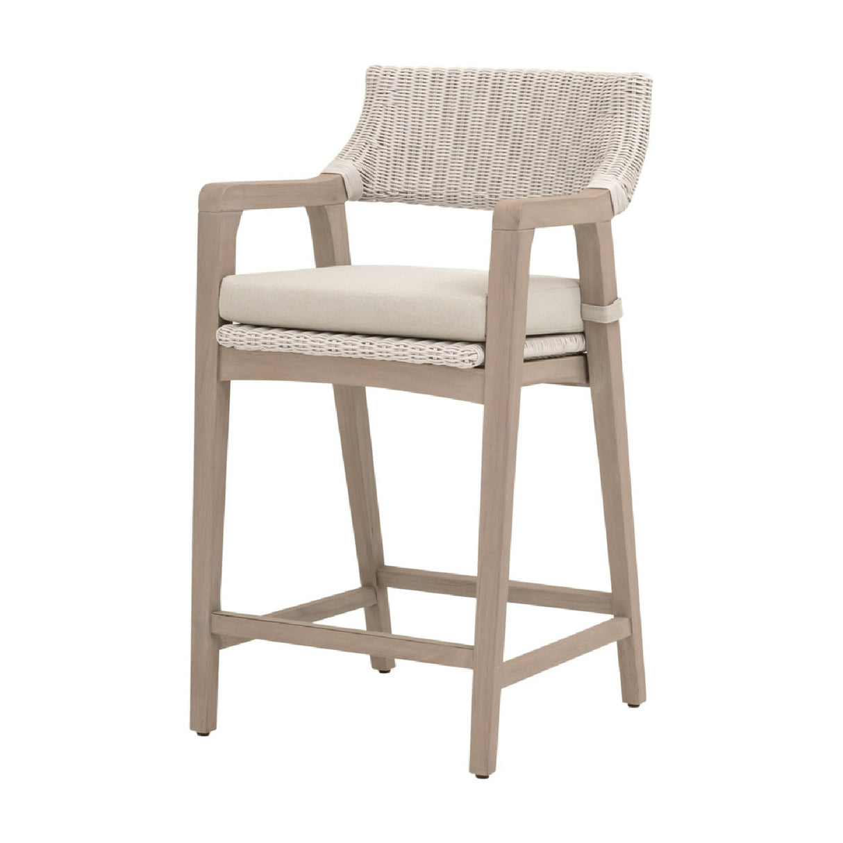 Modern European furniture - White Rattan Outdoor Counter Stool - www.oroa.com