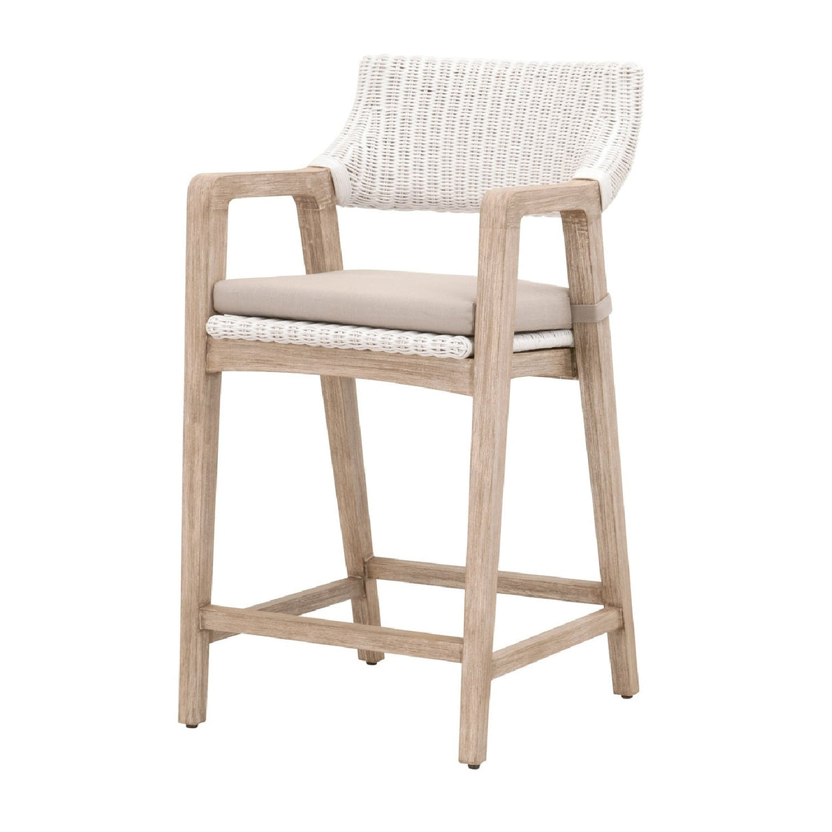 Modern European furniture - White Rattan Counter Stool - www.oroa.com