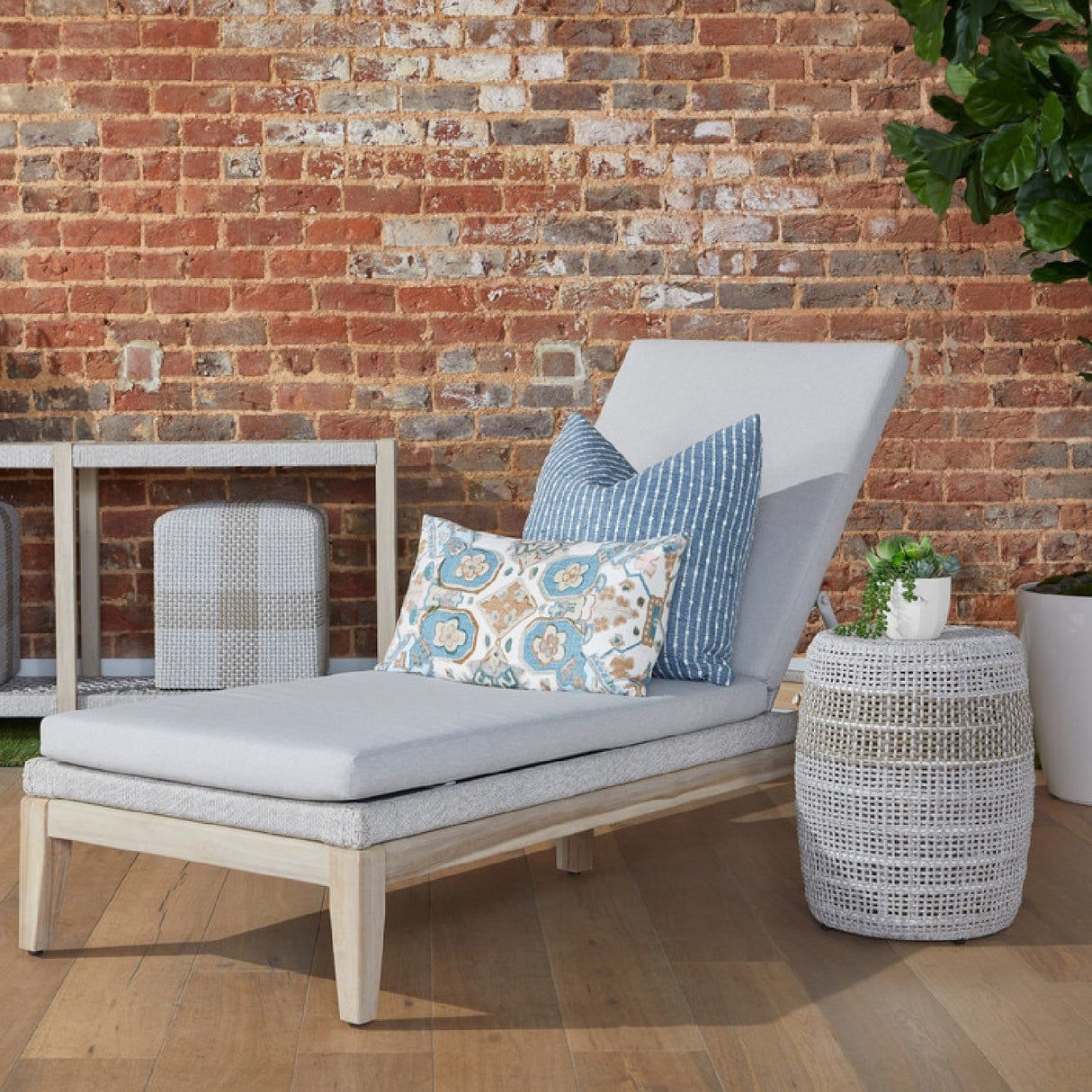 Modern European furniture - Taupe & White Rope Accent Table - www.oroa.com