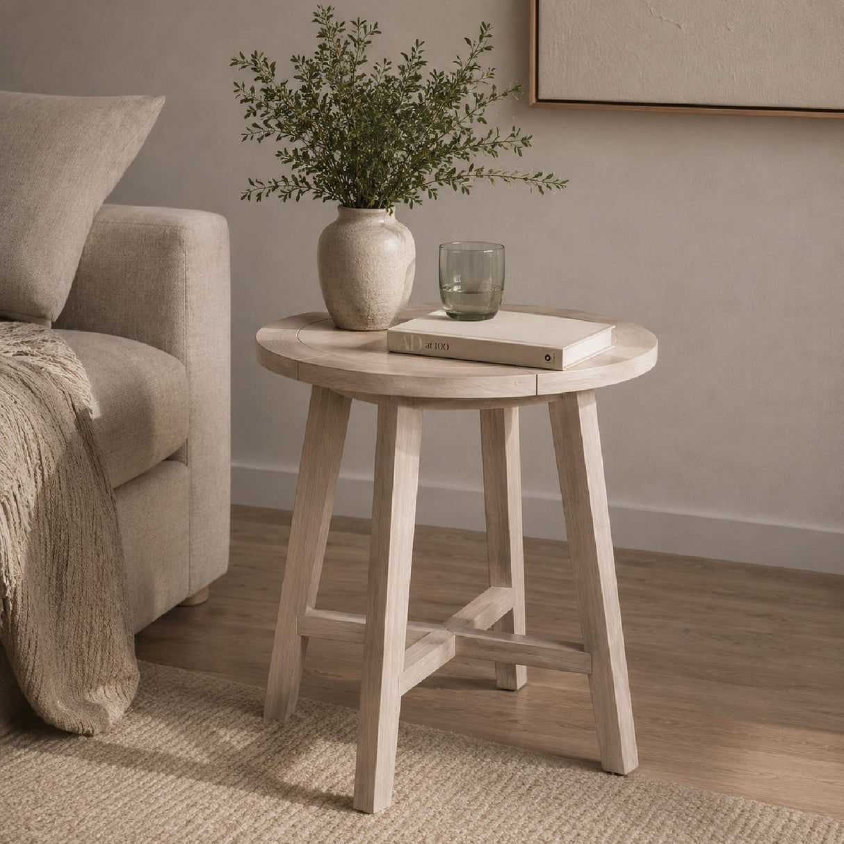 Outdoor Teak Round Counter Table | Living Essentials Carmel
