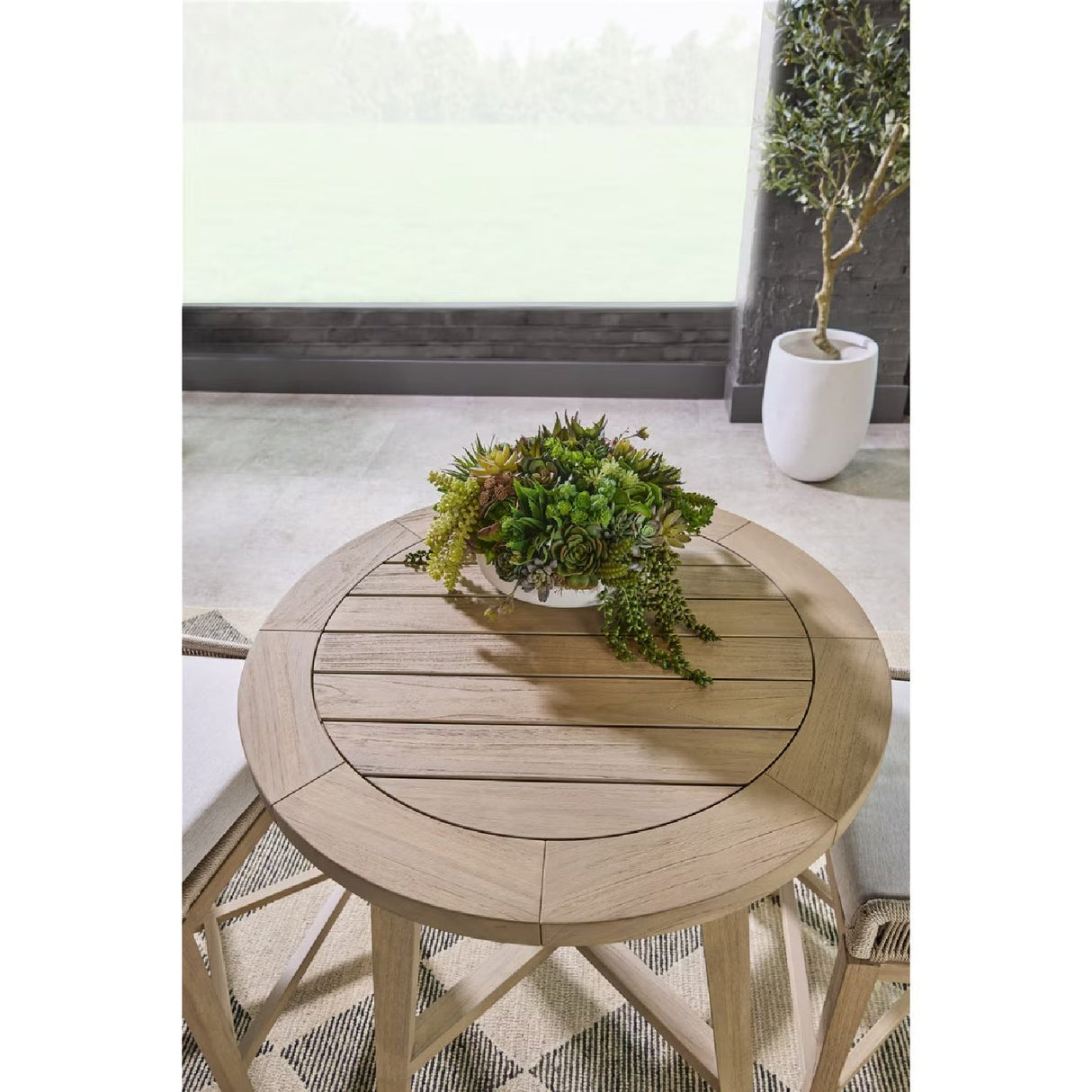 Modern European furniture - Outdoor Teak Round Counter Table - www.oroa.com