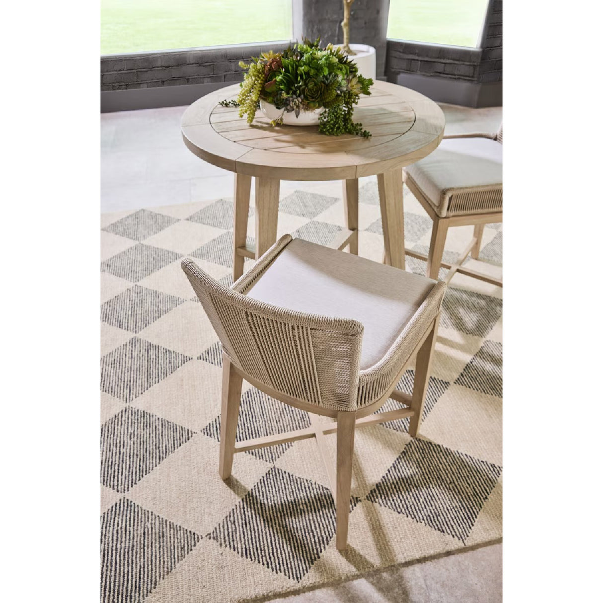Modern European furniture - Outdoor Teak Round Counter Table - www.oroa.com
