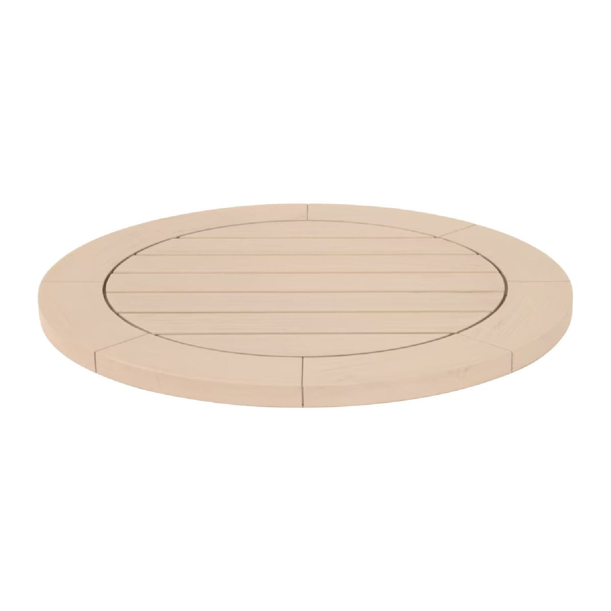 Round Teak Outdoor Dining Table | Living Essentials Boca – side view