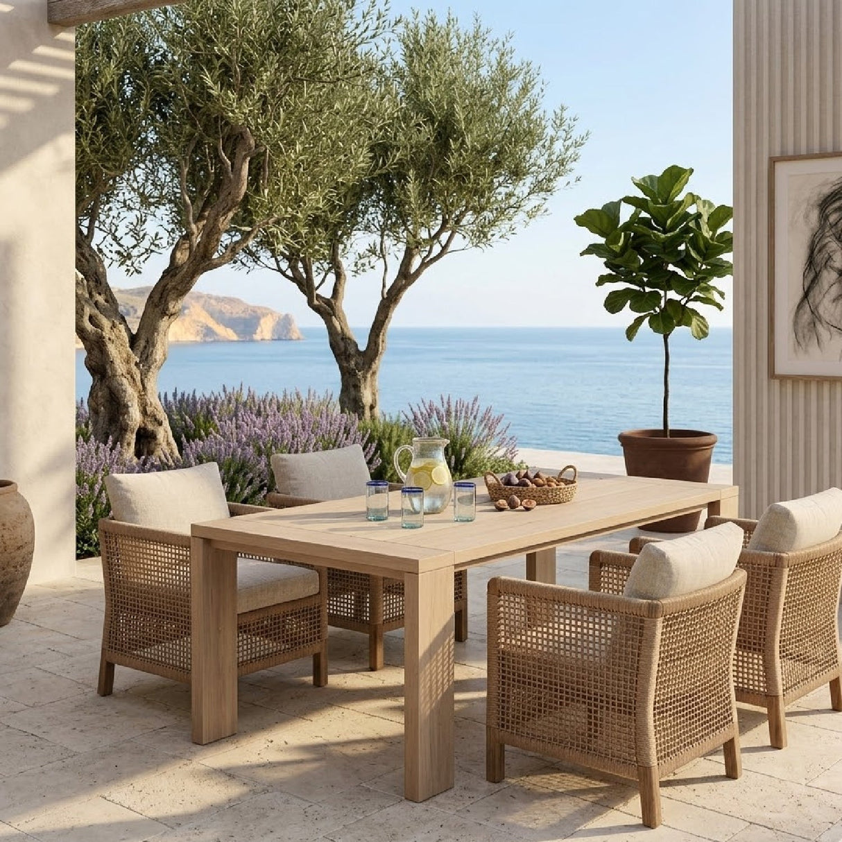 Modern European furniture - Teak Scandinavian Outdoor Dining Table - www.oroa.com