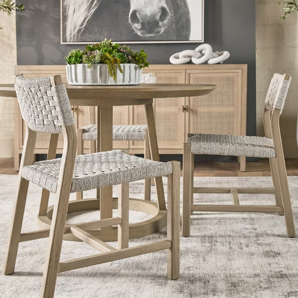 Modern European furniture - White Rope Indoor/Outdoor Dining Chairs (2) - www.oroa.com