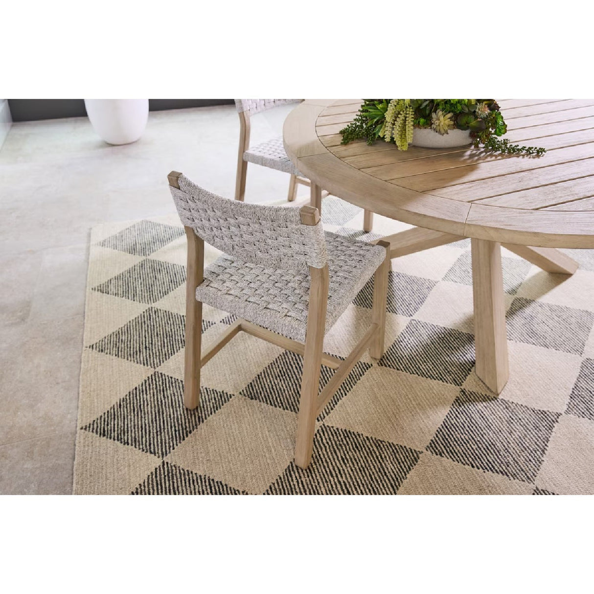 Modern European furniture - White Rope Indoor/Outdoor Dining Chairs (2) - www.oroa.com