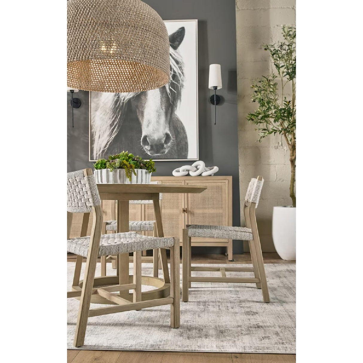 Modern European furniture - White Rope Indoor/Outdoor Dining Chairs (2) - www.oroa.com