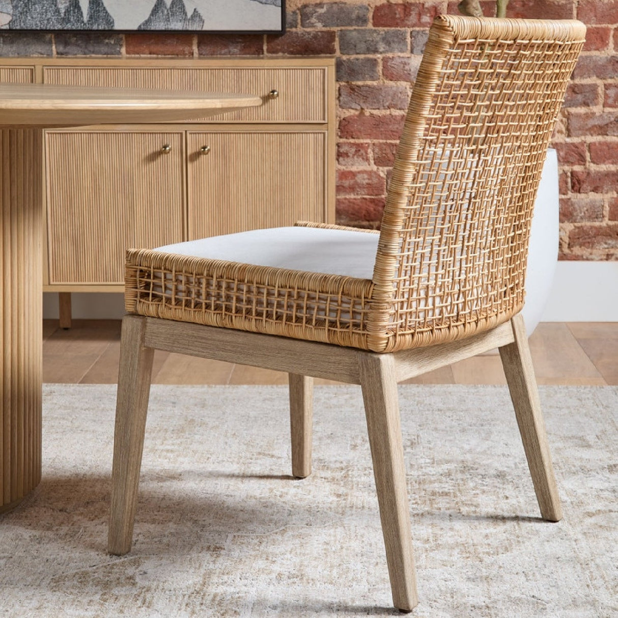 Modern European furniture - Natural Rattan Dining Chairs (2) - www.oroa.com