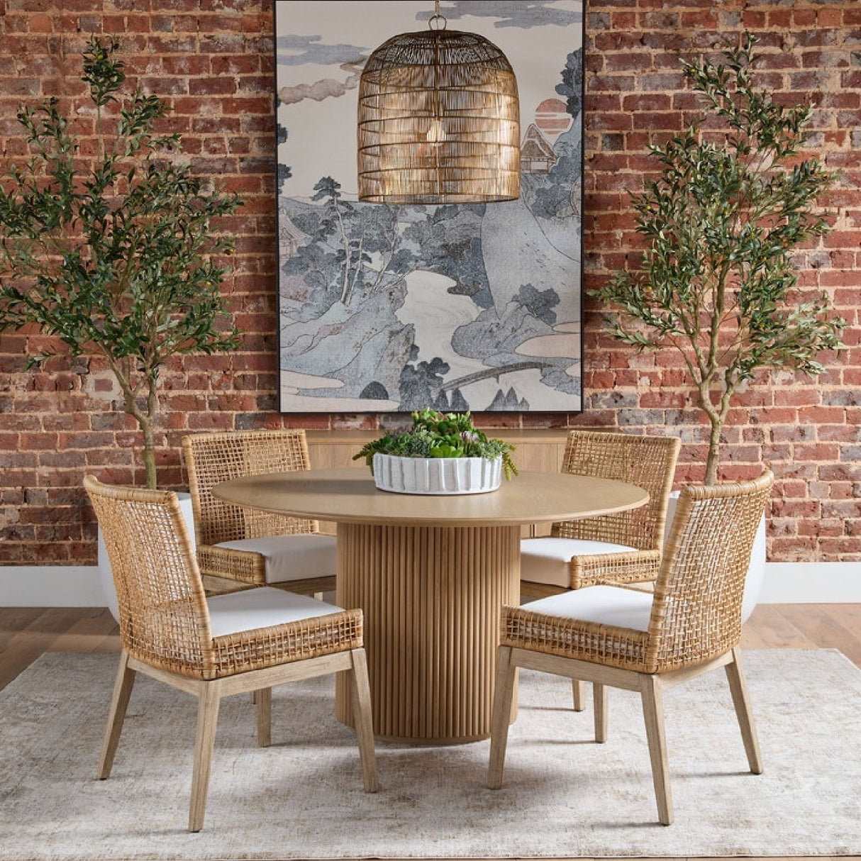 Modern European furniture - Natural Rattan Dining Chairs (2) - www.oroa.com
