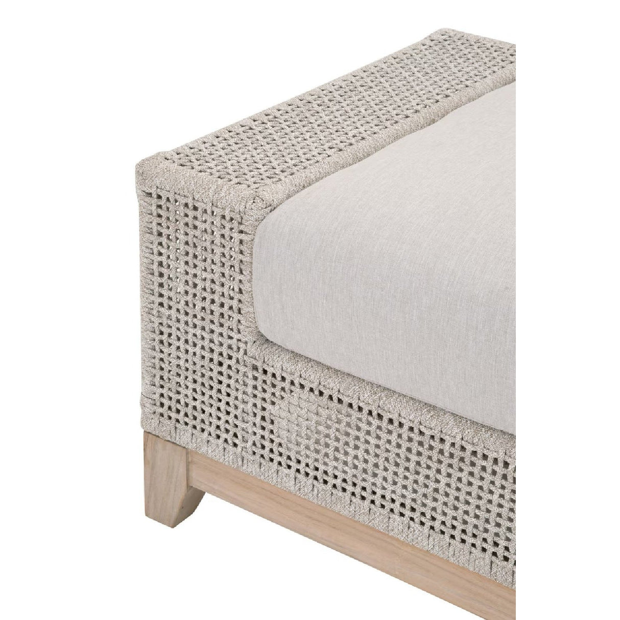 Modern European furniture - Beige Woven Rope Outdoor Ottoman - www.oroa.com