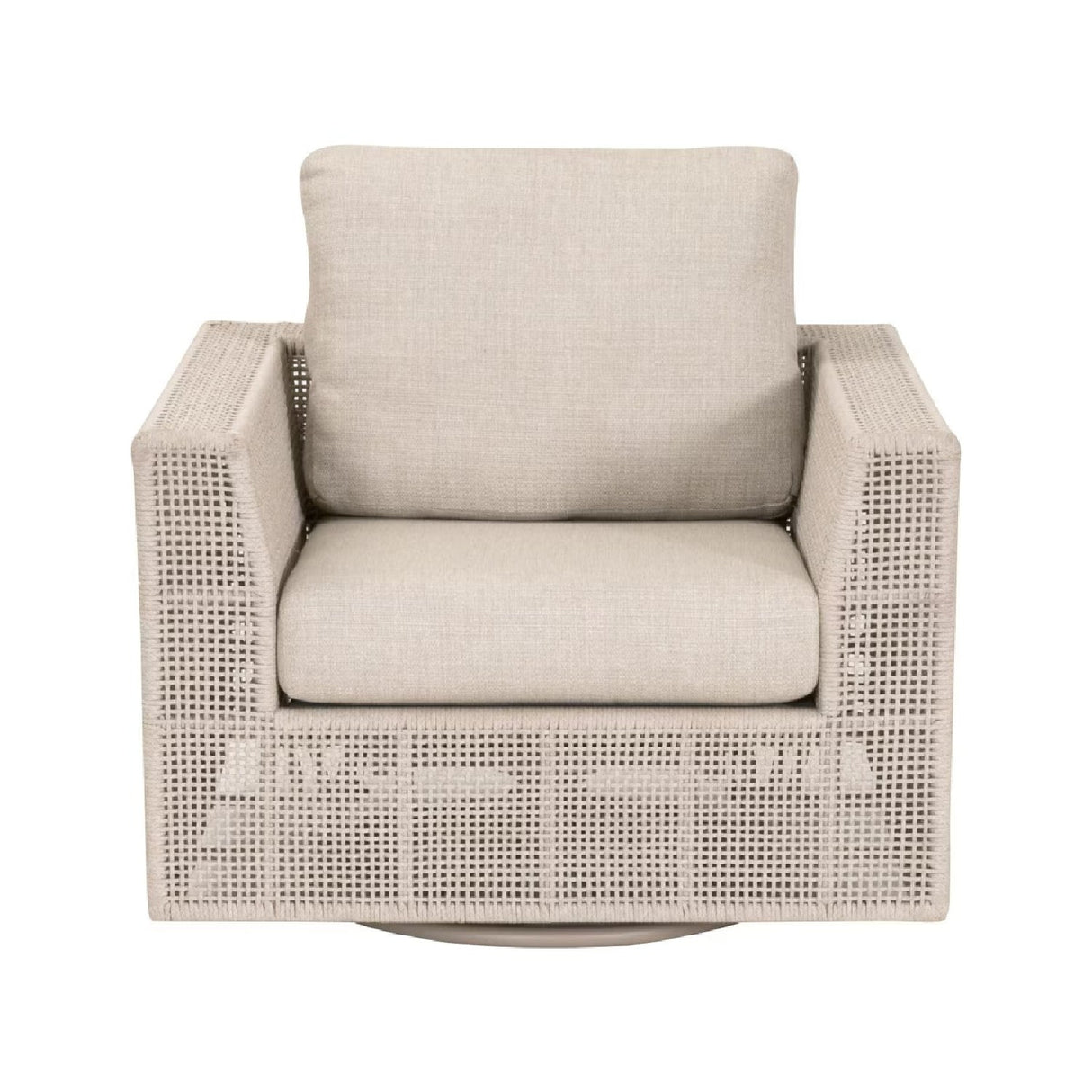 Flat Rope Outdoor Swivel Chair | Living Essentials Tropez – front view