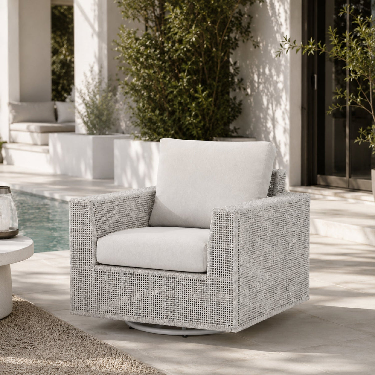 Flat Rope Outdoor Swivel Chair | Living Essentials Tropez – alternate view 15
