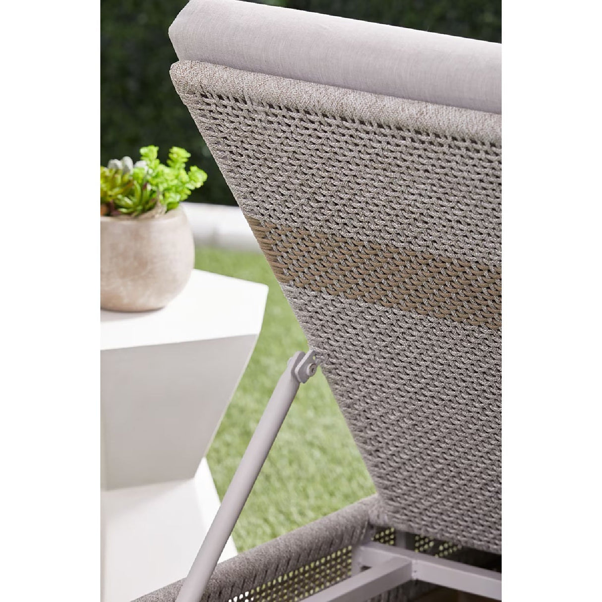 Modern European furniture - Taupe Stripes Outdoor Chaise Lounge - www.oroa.com