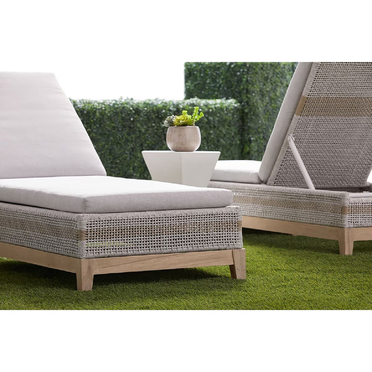 Modern European furniture - Taupe Stripes Outdoor Chaise Lounge - www.oroa.com