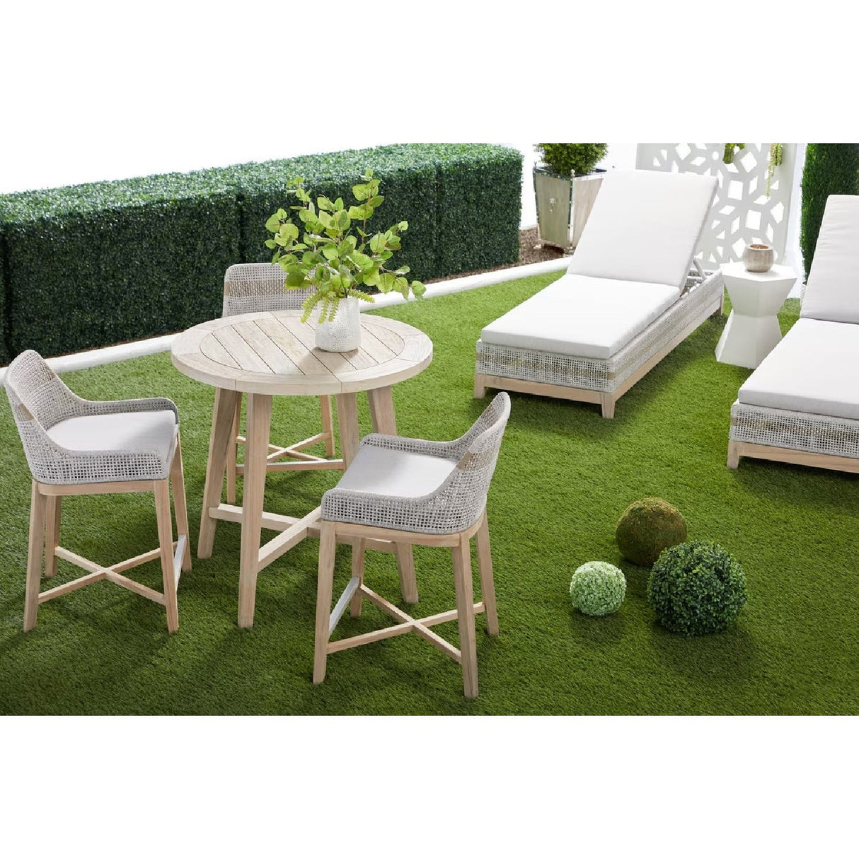 Modern European furniture - Taupe Stripes Outdoor Chaise Lounge - www.oroa.com