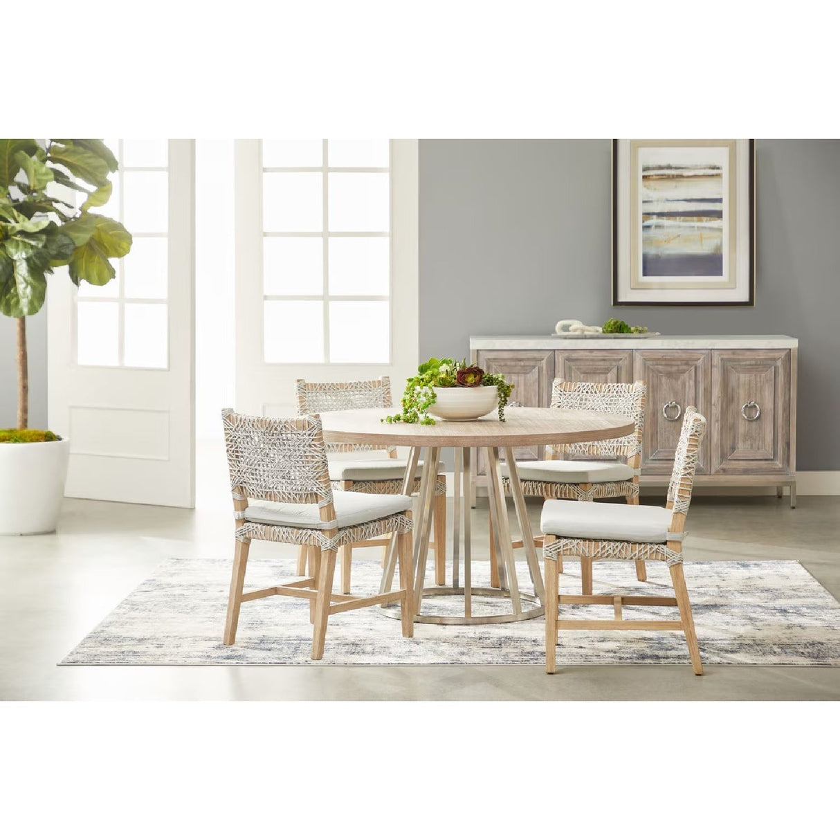 Modern European furniture - Interlaced Flat Rope Dining Chairs (2) - www.oroa.com