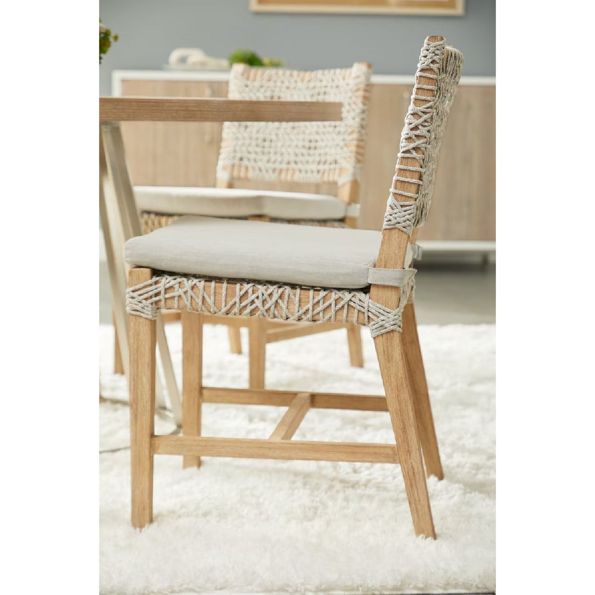 Interlaced Flat Rope Dining Chairs (2) | Living Essentials Costa