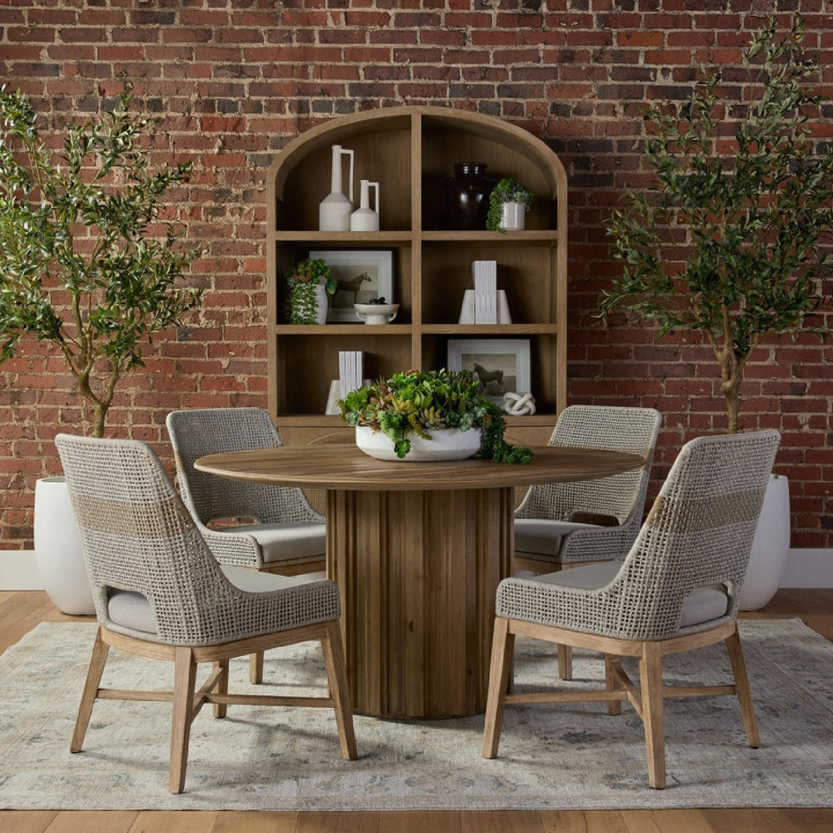 Modern European furniture - Taupe Stripe Rope Dining Chairs (2) - www.oroa.com
