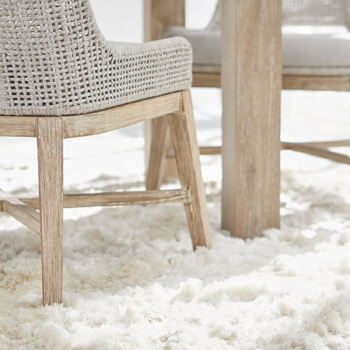 Modern European furniture - Taupe Stripe Rope Dining Chairs (2) - www.oroa.com