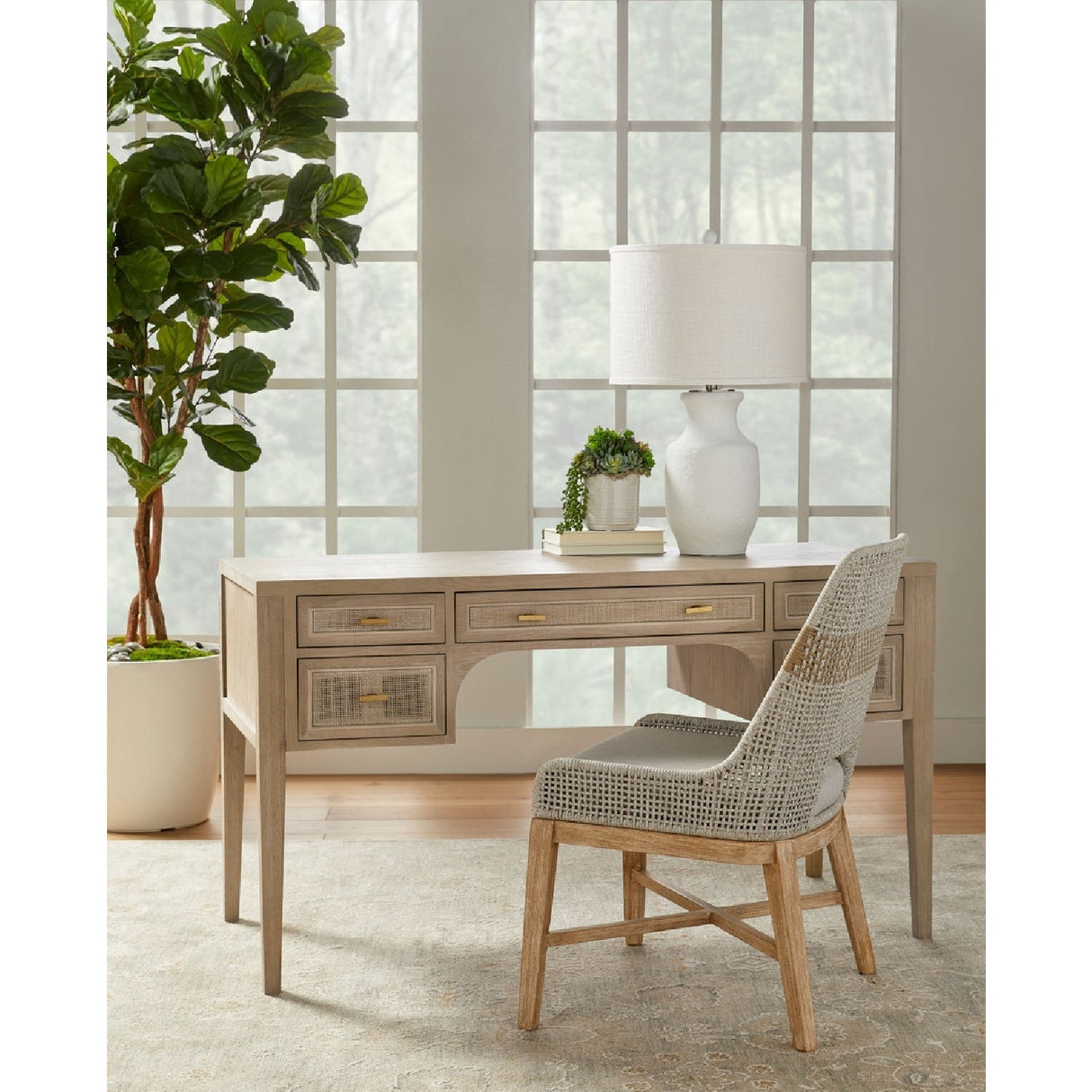 Modern European furniture - Taupe Stripe Rope Dining Chairs (2) - www.oroa.com
