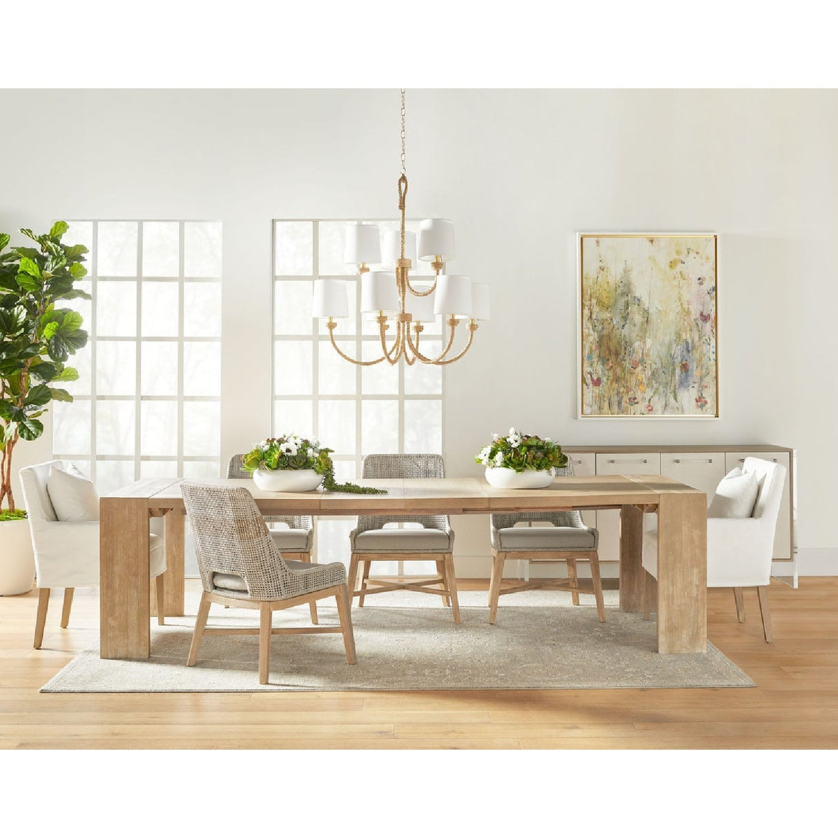 Modern European furniture - Taupe Stripe Rope Dining Chairs (2) - www.oroa.com