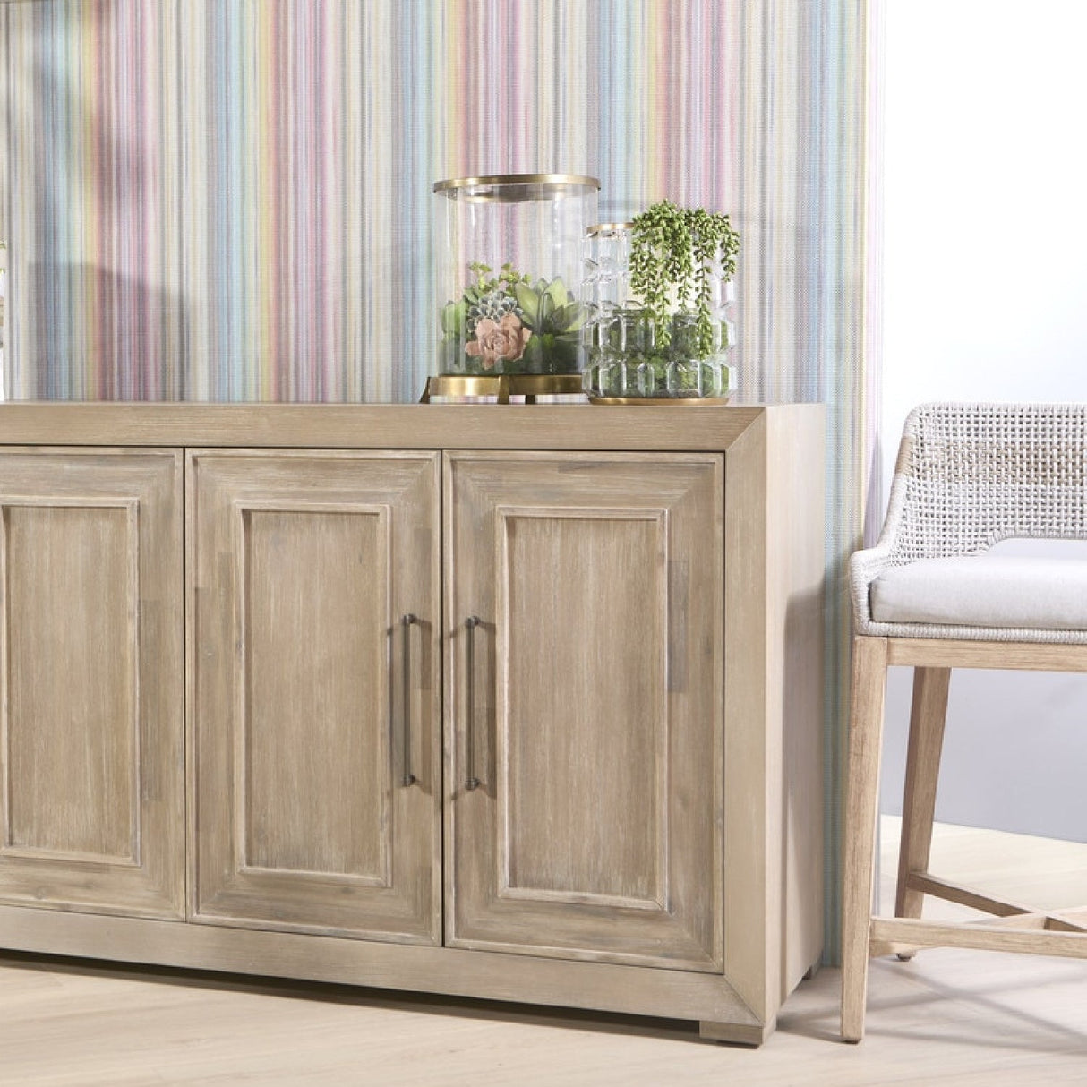 Modern European furniture - Taupe Stripe Rope Counter Stool - www.oroa.com