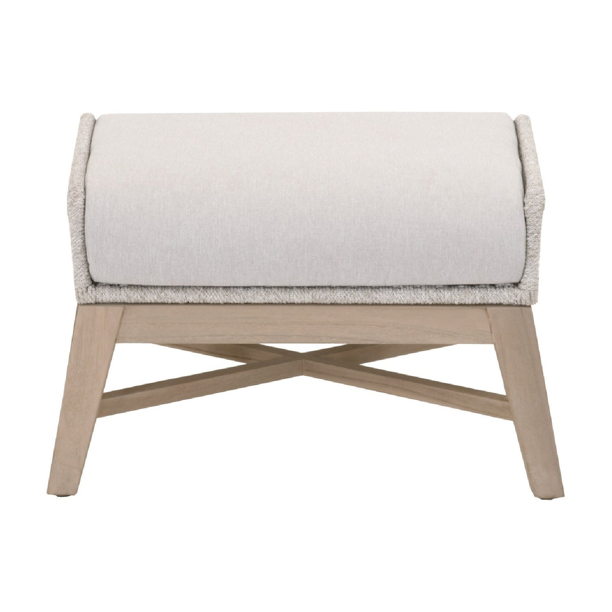 Modern European furniture - Taupe Rope Outdoor Footstool - www.oroa.com