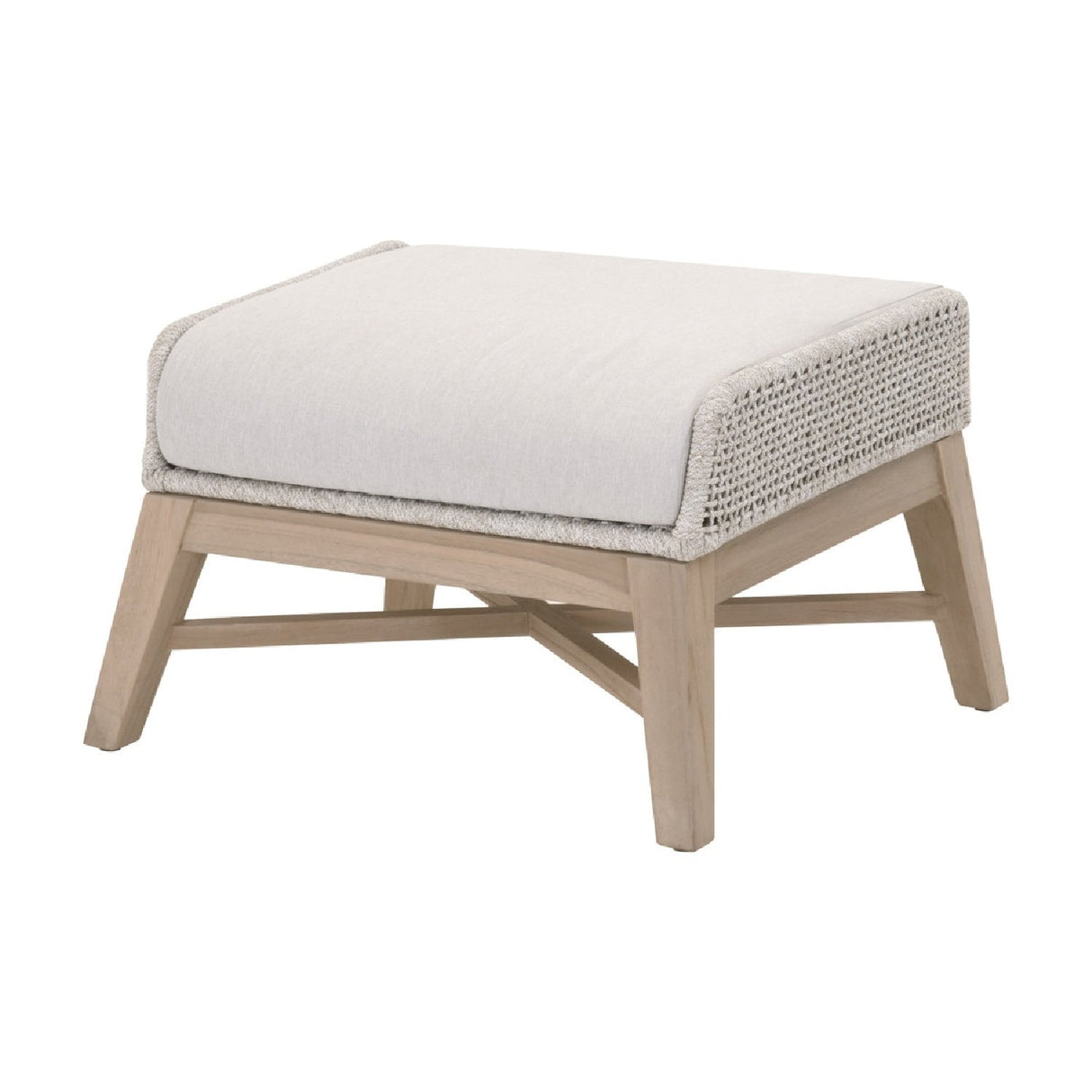 Modern European furniture - Taupe Rope Outdoor Footstool - www.oroa.com