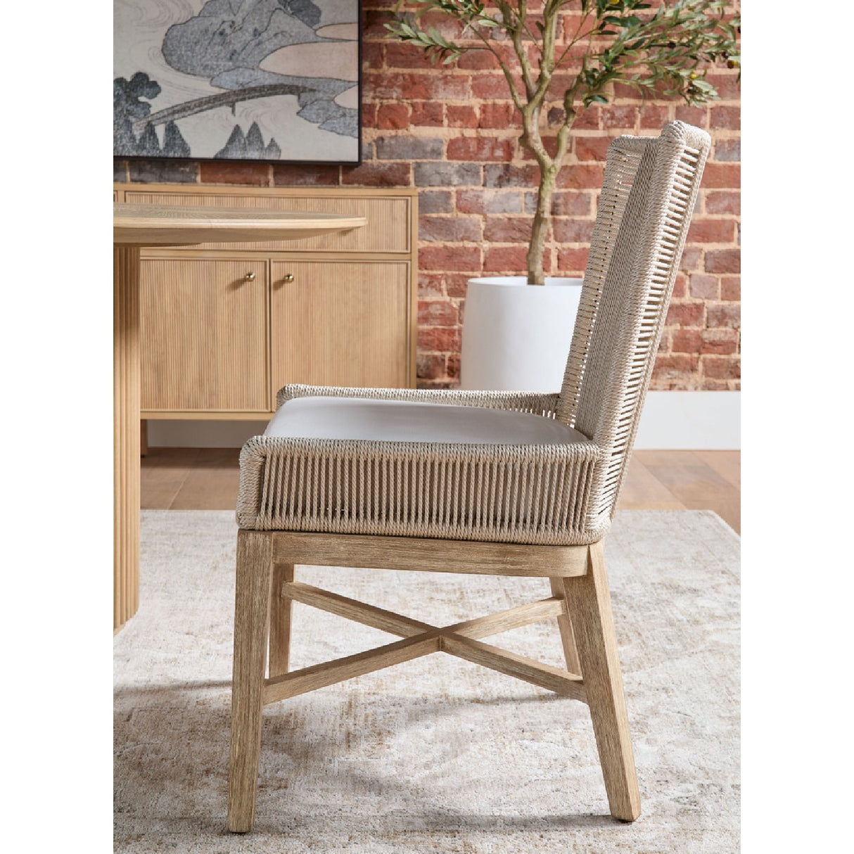 Beige Rope Dining Chairs (2) | Oroa.com