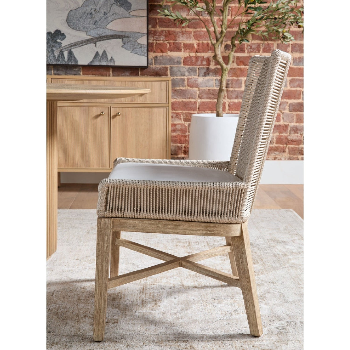 Modern European furniture - Beige Rope Dining Chairs (2) - www.oroa.com