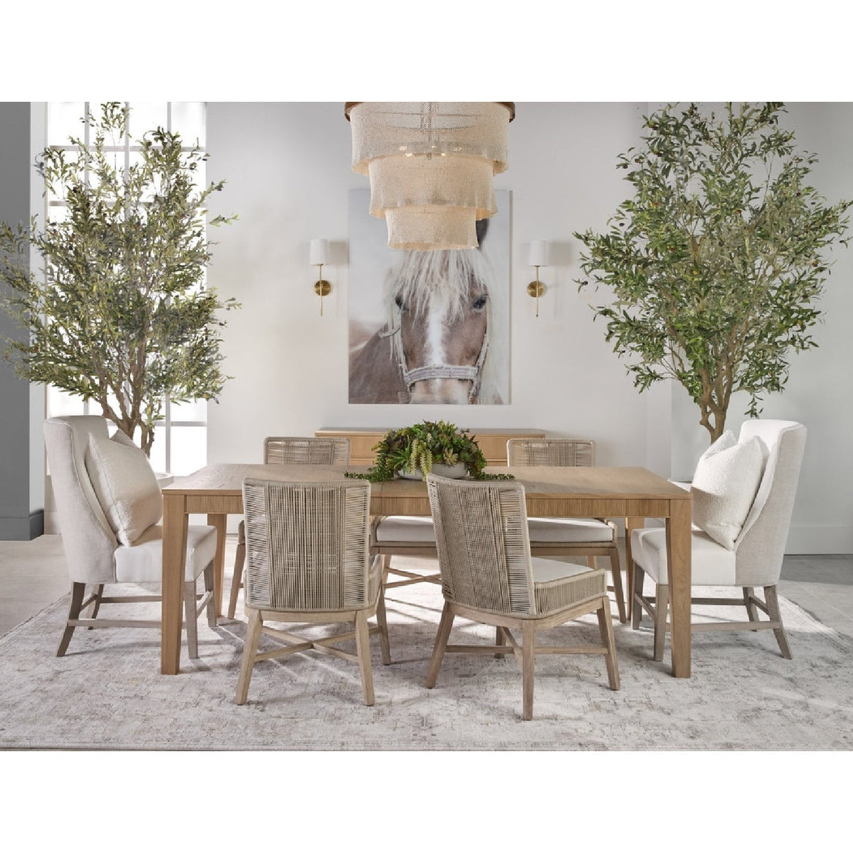 Modern European furniture - Beige Rope Dining Chairs (2) - www.oroa.com
