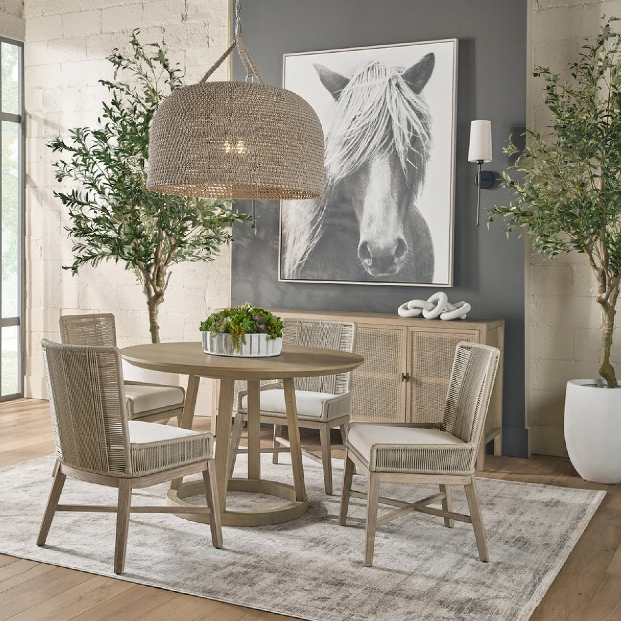 Modern European furniture - Beige Rope Dining Chairs (2) - www.oroa.com