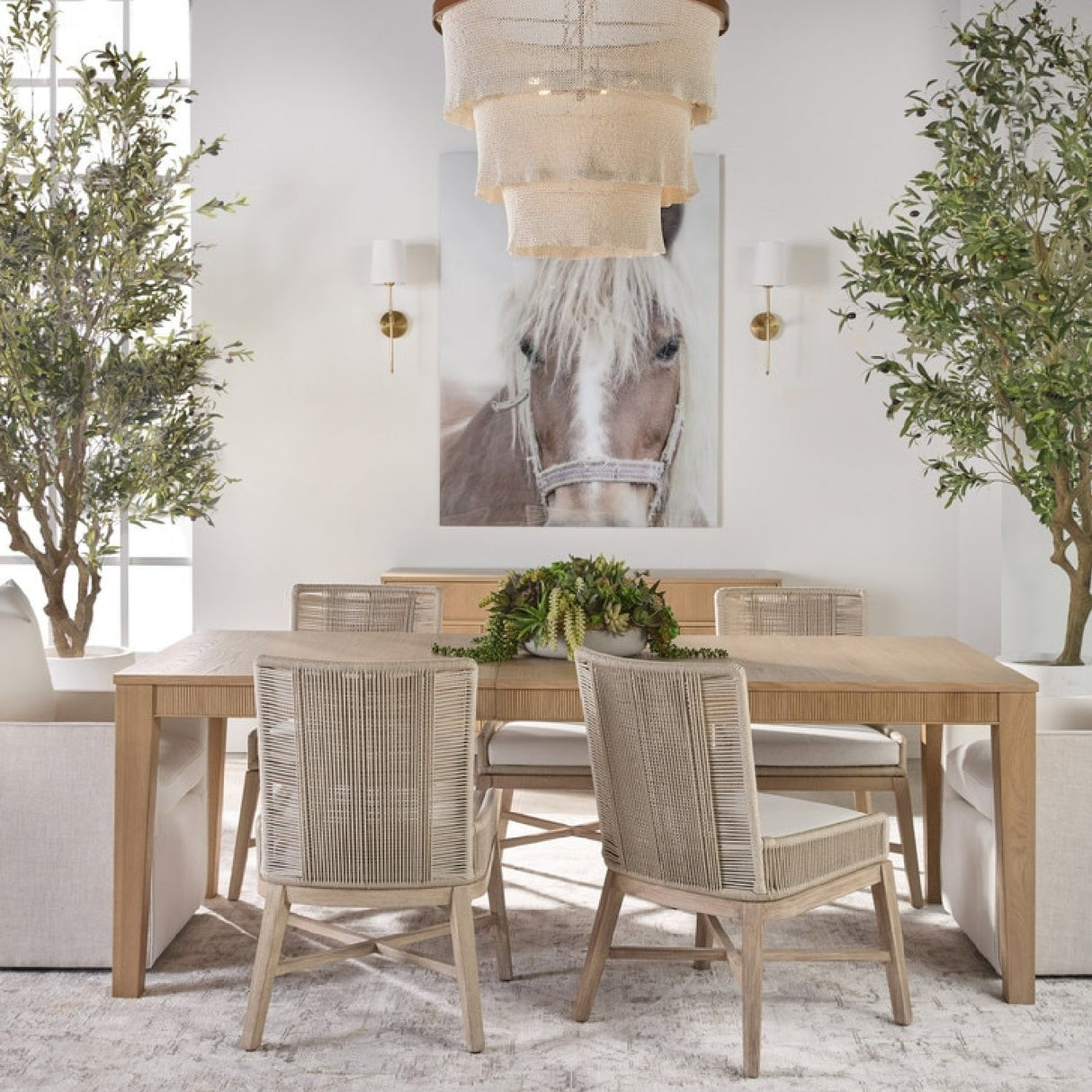 Modern European furniture - Beige Rope Dining Chairs (2) - www.oroa.com