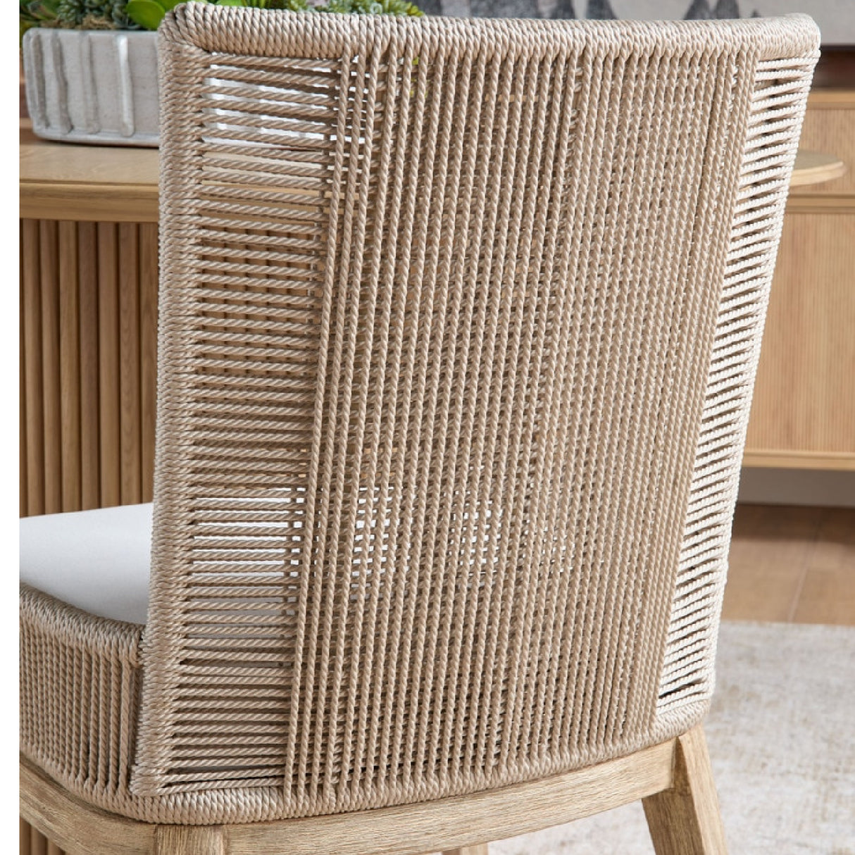 Beige Rope Dining Chairs (2) | Oroa.com