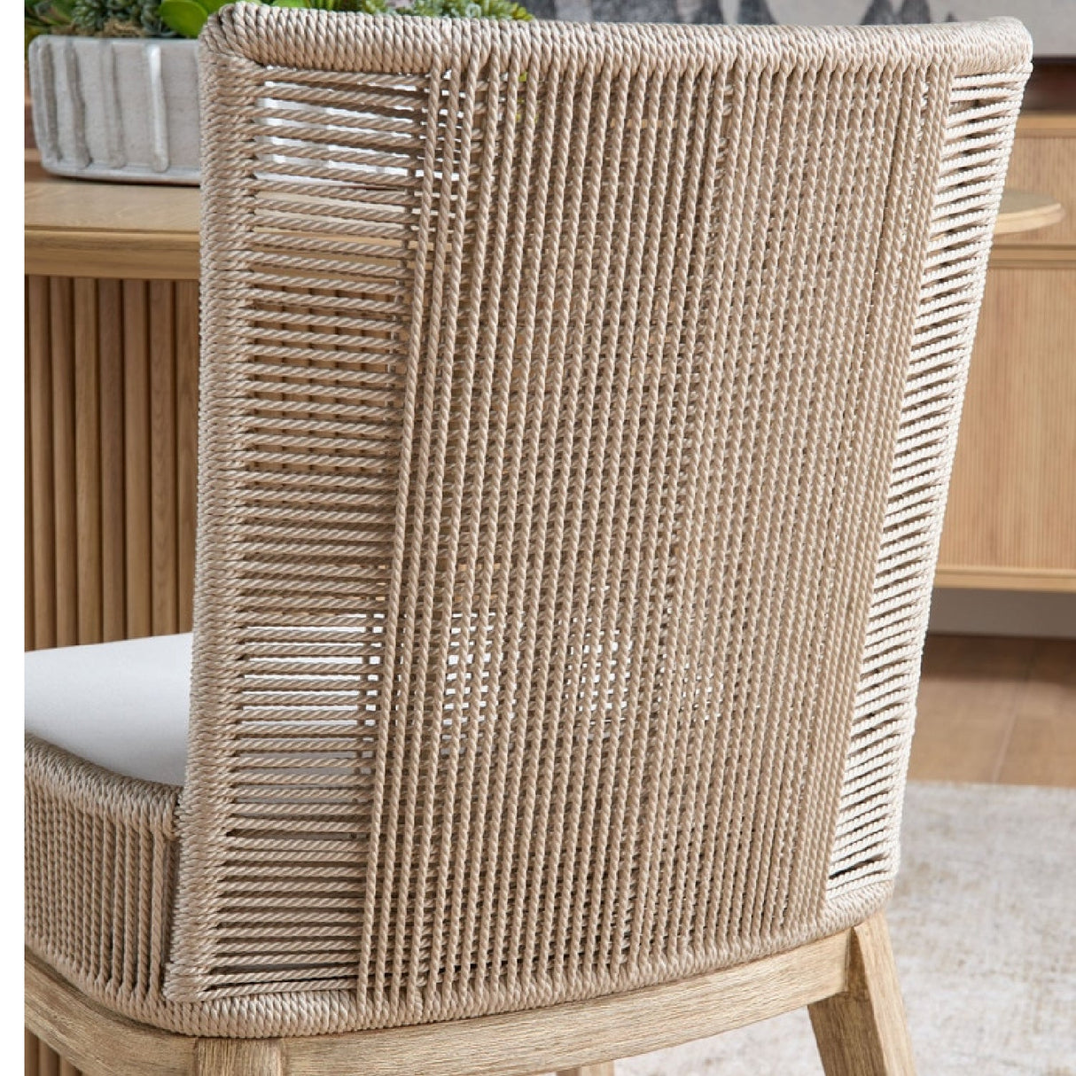 Modern European furniture - Beige Rope Dining Chairs (2) - www.oroa.com