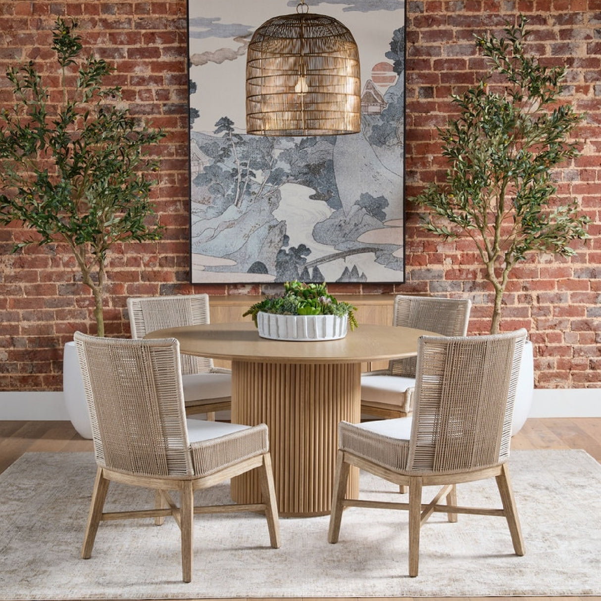 Modern European furniture - Beige Rope Dining Chairs (2) - www.oroa.com