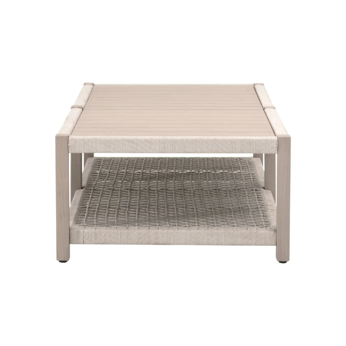 Slatted Teak Outdoor Coffee Table | Living Essentials Wrap – rear view
