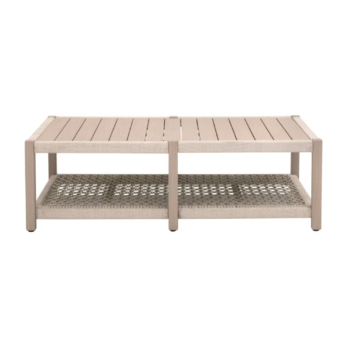 Slatted Teak Outdoor Coffee Table | Living Essentials Wrap – front view