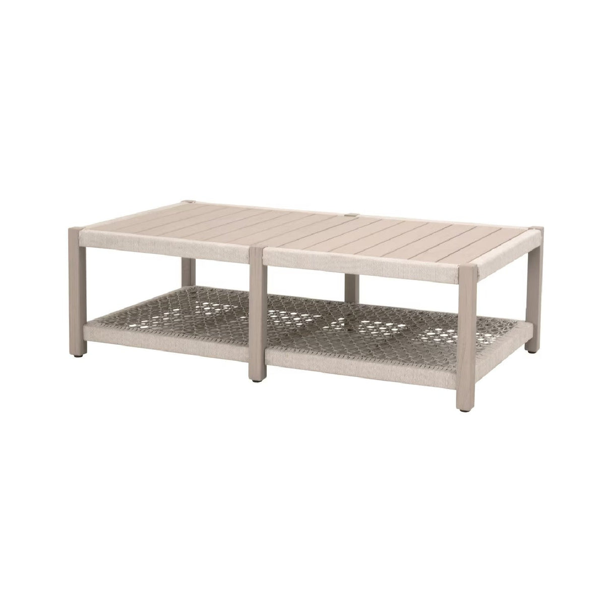 Slatted Teak Outdoor Coffee Table | Living Essentials Wrap – side view