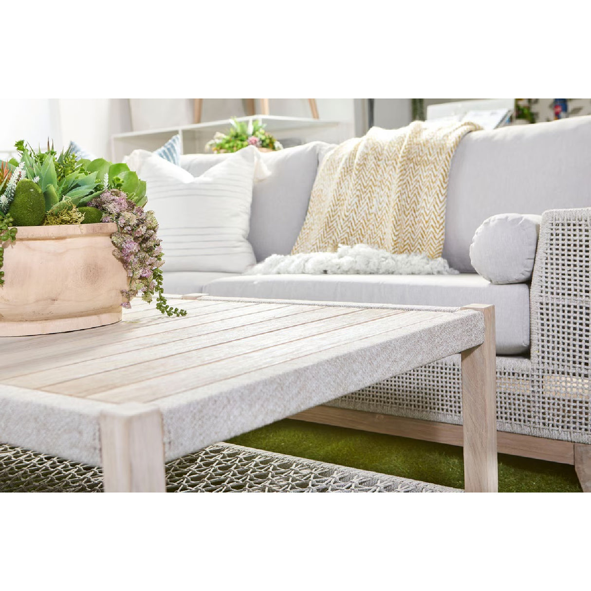 Slatted Teak Outdoor Coffee Table | Living Essentials Wrap – alternate view 15