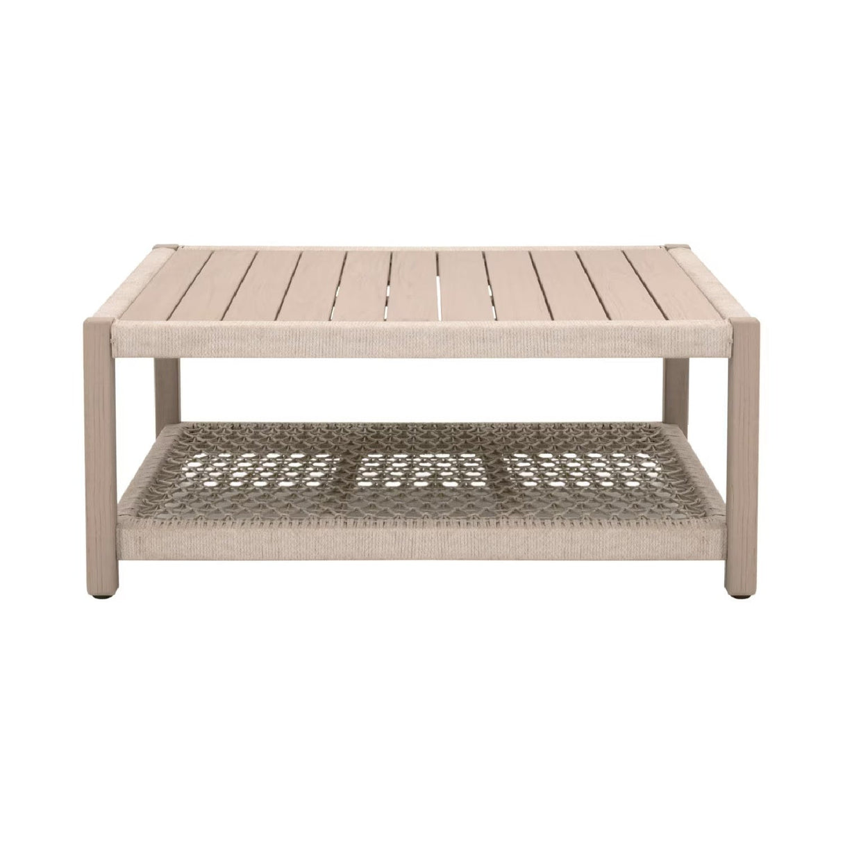 Teak Square Outdoor Coffee Table | Living Essentials Wrap – front view