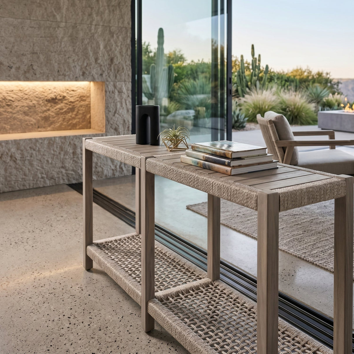 Modern European furniture - Teak Outdoor Console Table - www.oroa.com