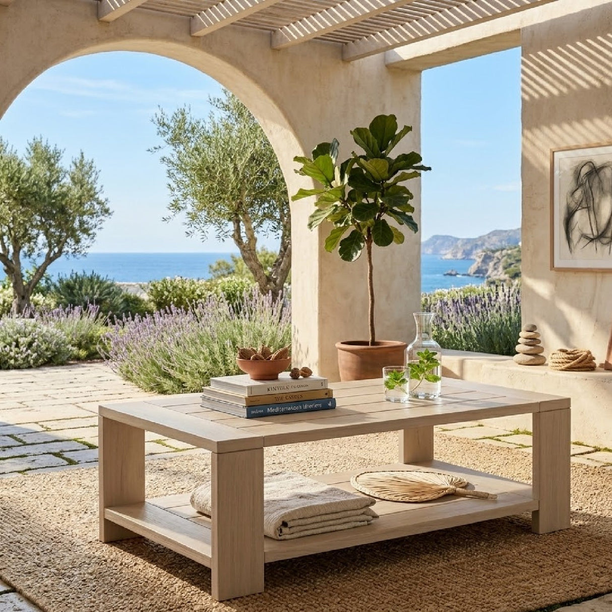 Teak Scandinavian Outdoor Coffee Table | Living Essentials Sur