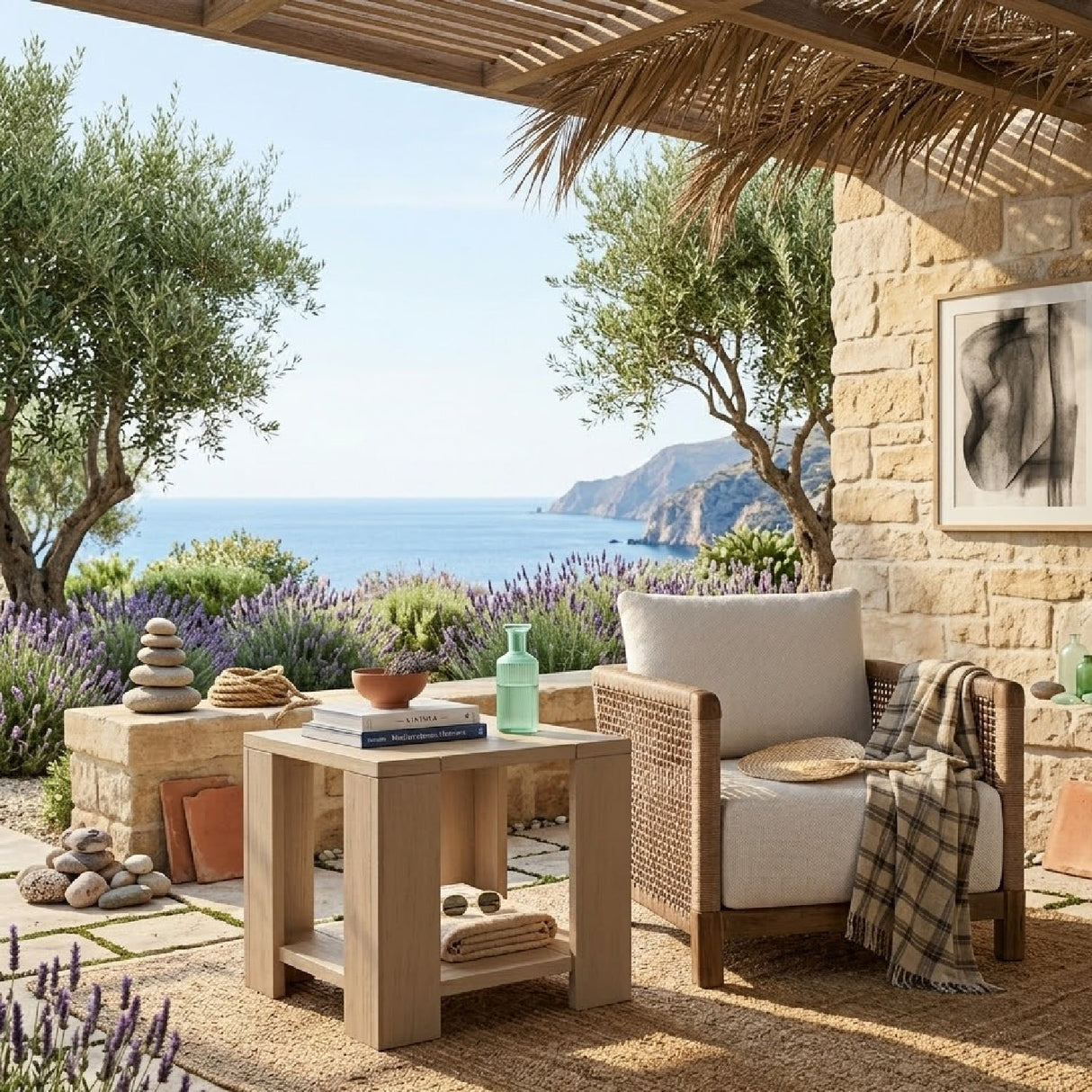 Modern European furniture - Teak Scandinavian Outdoor End Table - www.oroa.com