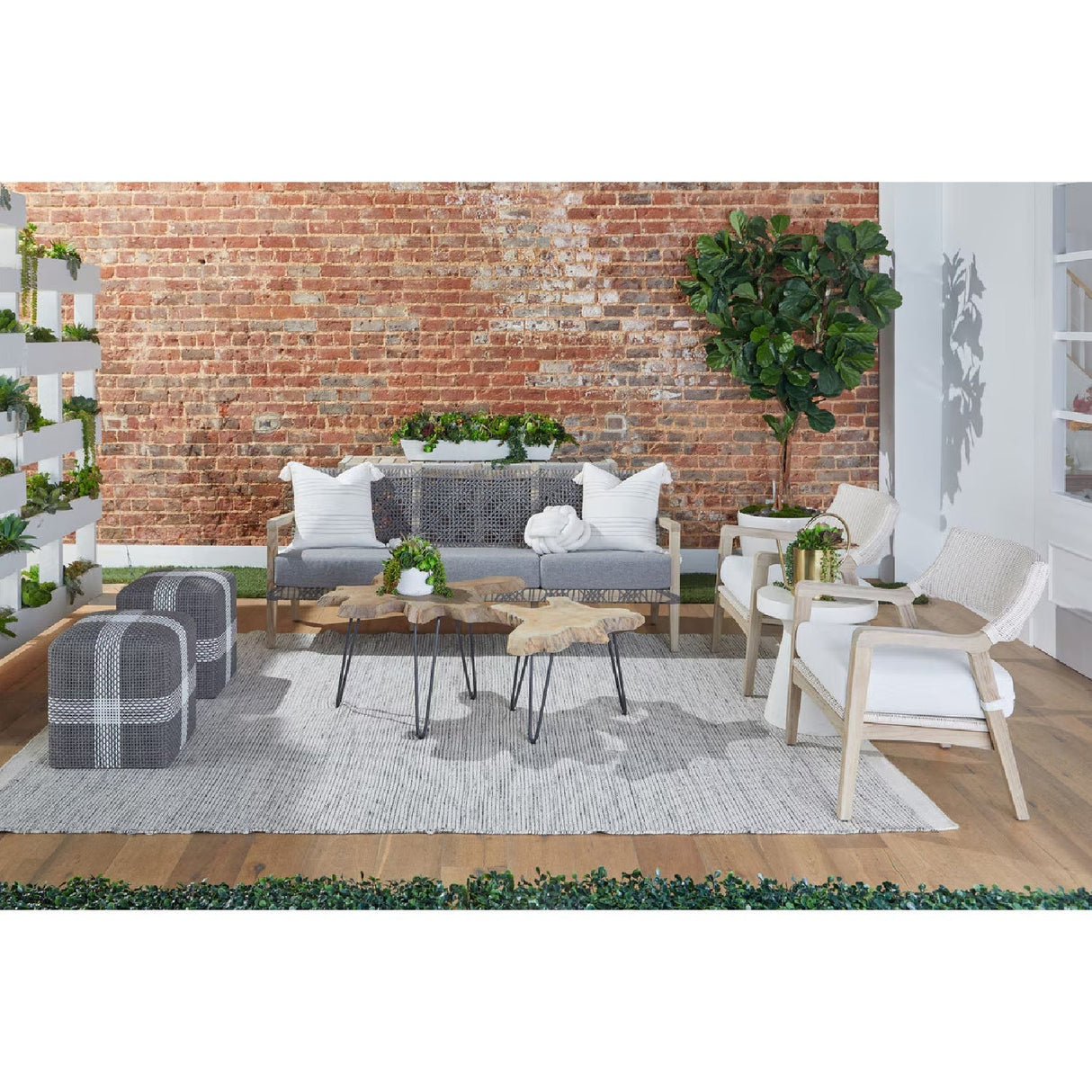 Modern European furniture - Woven Flat Rope Indoor/Outdoor Ottoman - www.oroa.com