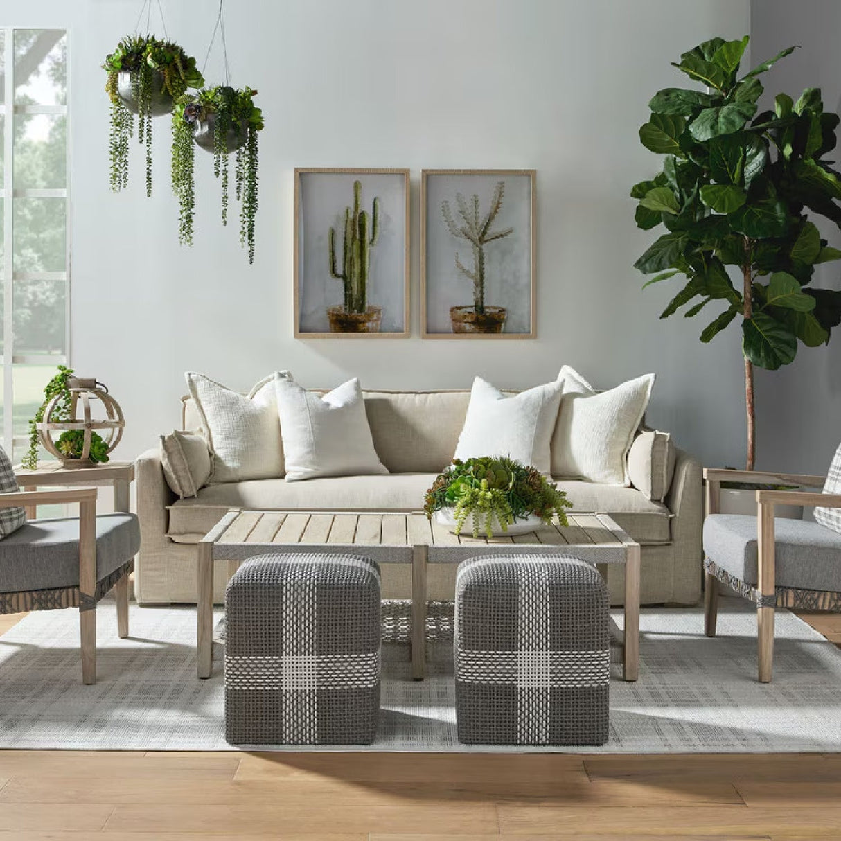 Modern European furniture - Woven Flat Rope Indoor/Outdoor Ottoman - www.oroa.com